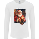 Christmas Traditional Santa With Cookies Xmas Mens Long Sleeve T-Shirt White