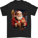 Christmas Traditional Santa With Cookies Xmas Mens T-Shirt 100% Cotton Black