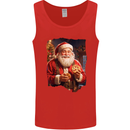 Christmas Traditional Santa With Cookies Xmas Mens Vest Tank Top Red