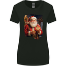Christmas Traditional Santa With Cookies Xmas Womens Wider Cut T-Shirt Black