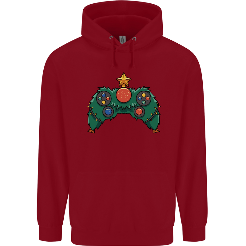 Christmas Tree Video Game Controller Joypad Xmas Childrens Kids Hoodie Red