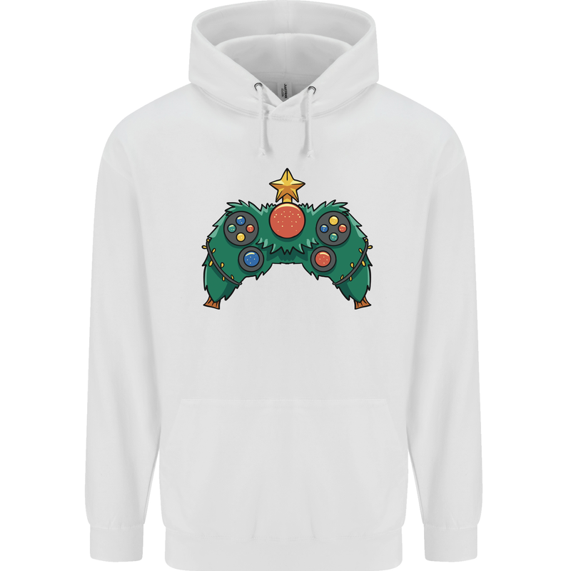 Christmas Tree Video Game Controller Joypad Xmas Childrens Kids Hoodie White