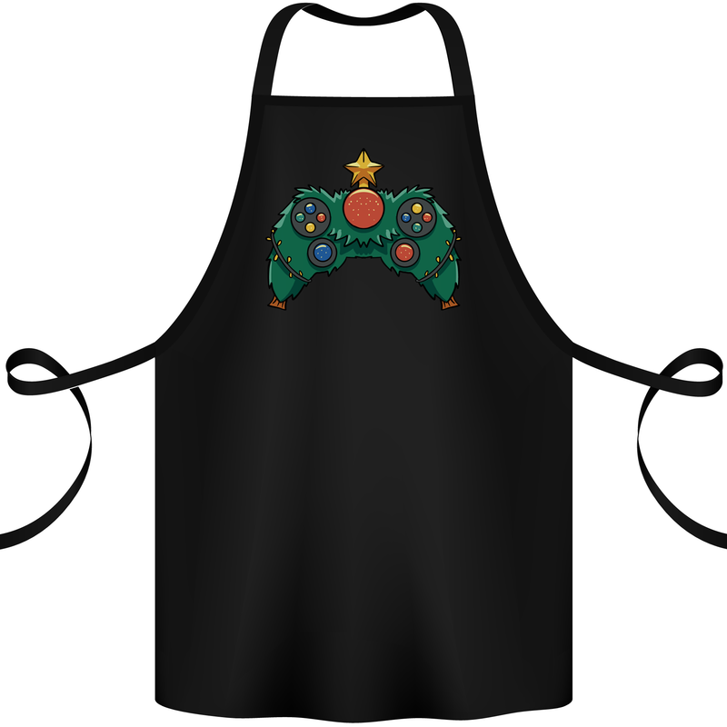 Christmas Tree Video Game Controller Joypad Xmas Cotton Apron 100% Organic Black