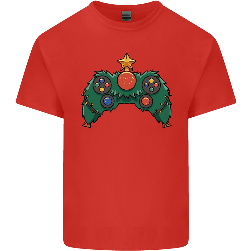 Christmas Tree Video Game Controller Joypad Xmas Kids T-Shirt Childrens Red