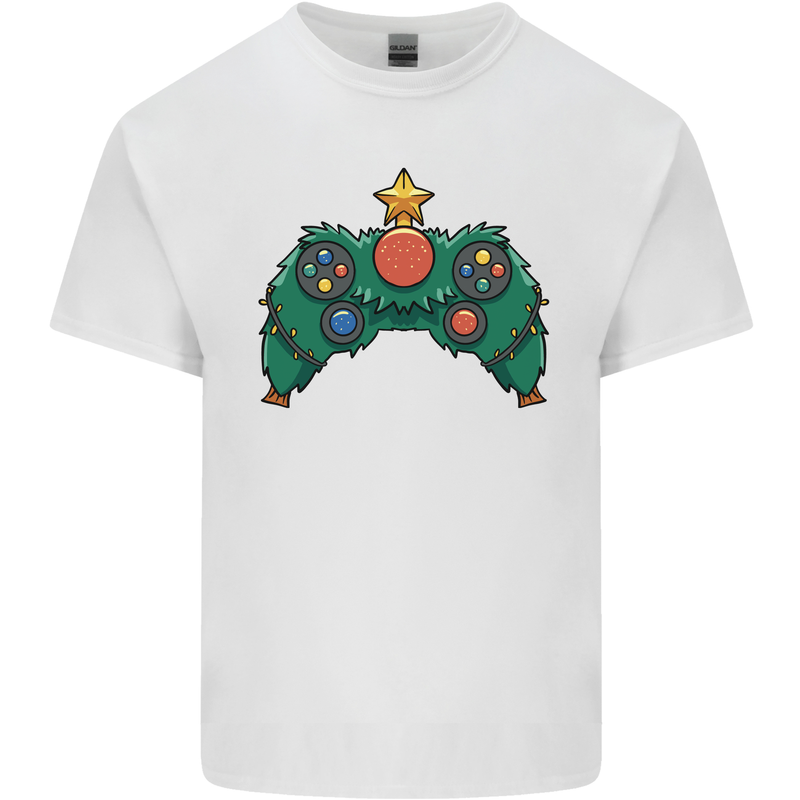 Christmas Tree Video Game Controller Joypad Xmas Kids T-Shirt Childrens White