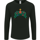 Christmas Tree Video Game Controller Joypad Xmas Mens Long Sleeve T-Shirt Black