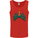 Christmas Tree Video Game Controller Joypad Xmas Mens Vest Tank Top Red