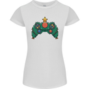 Christmas Tree Video Game Controller Joypad Xmas Womens Petite Cut T-Shirt White