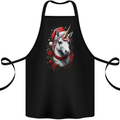 Christmas Unicorn Wreath Xmas Cotton Apron 100% Organic Black