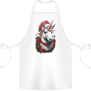 Christmas Unicorn Wreath Xmas Cotton Apron 100% Organic White