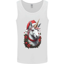 Christmas Unicorn Wreath Xmas Mens Vest Tank Top White