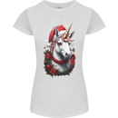 Christmas Unicorn Wreath Xmas Womens Petite Cut T-Shirt White