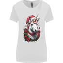 Christmas Unicorn Wreath Xmas Womens Wider Cut T-Shirt White