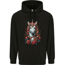 Christmas Unicorn Xmas Horse Mens 80% Cotton Hoodie Black