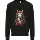 Christmas Unicorn Xmas Horse Mens Sweatshirt Jumper Black