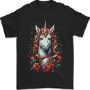 Christmas Unicorn Xmas Horse Mens T-Shirt 100% Cotton Black
