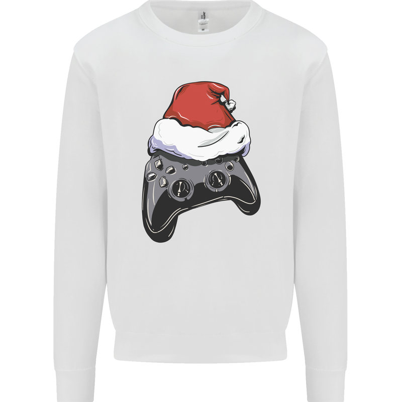 Christmas Video Game Controller Gaming Joypad Mens Sweatshirt Jumper White