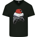 Christmas Video Game Controller Gaming Joypad Mens V-Neck Cotton T-Shirt Black