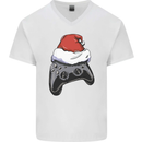 Christmas Video Game Controller Gaming Joypad Mens V-Neck Cotton T-Shirt White