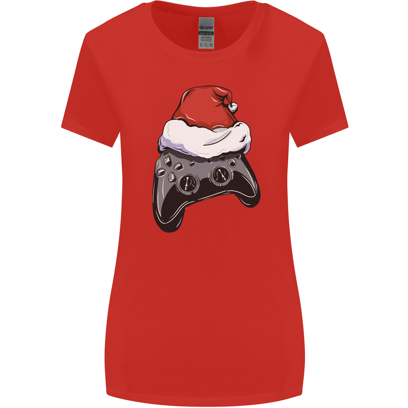 Christmas Video Game Controller Gaming Joypad Womens Wider Cut T-Shirt Red