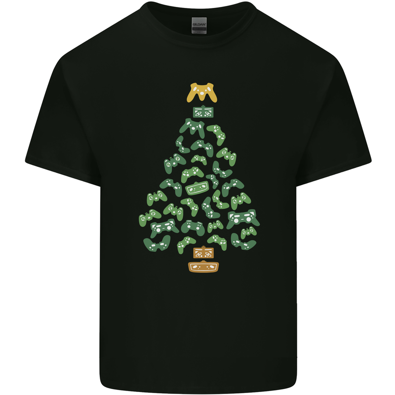 Christmas Video Game Controller Tree Joypad Xmas Kids T-Shirt Childrens Black