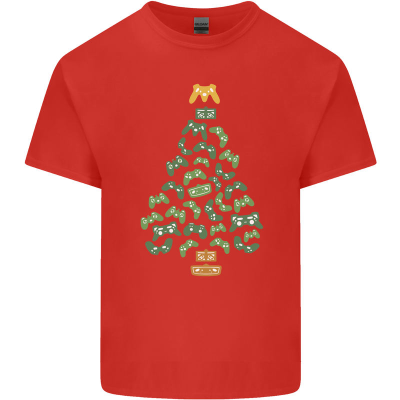 Christmas Video Game Controller Tree Joypad Xmas Kids T-Shirt Childrens Red