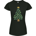 Christmas Video Game Controller Tree Joypad Xmas Womens Petite Cut T-Shirt Black