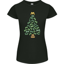 Christmas Video Game Controller Tree Joypad Xmas Womens Petite Cut T-Shirt Black