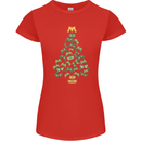 Christmas Video Game Controller Tree Joypad Xmas Womens Petite Cut T-Shirt Red