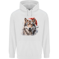 Christmas Wolf Childrens Kids Hoodie White