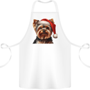 Christmas Yorkshire Terrier Dog Xmas Yorkie Cotton Apron 100% Organic White