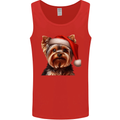 Christmas Yorkshire Terrier Dog Xmas Yorkie Mens Vest Tank Top Red