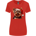 Christmas Yorkshire Terrier Dog Xmas Yorkie Womens Wider Cut T-Shirt Red