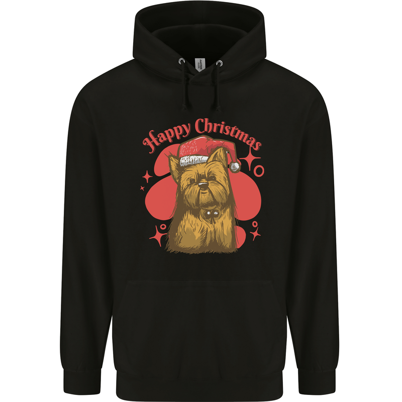 Christmas Yorkshire Terrier Xmas Yorkie Dog Childrens Kids Hoodie Black