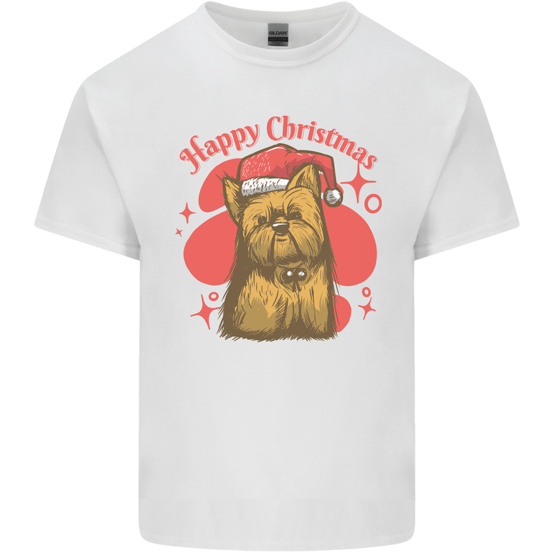 Christmas Yorkshire Terrier Xmas Yorkie Dog Kids T-Shirt Childrens White