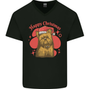 Christmas Yorkshire Terrier Xmas Yorkie Dog Mens V-Neck Cotton T-Shirt Black
