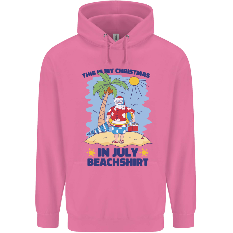 Christmas in July Summer Santa Clause Beach Childrens Kids Hoodie Azalea