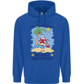 Christmas in July Summer Santa Clause Beach Childrens Kids Hoodie Royal Blue