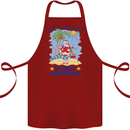 Christmas in July Summer Santa Clause Beach Cotton Apron 100% Organic Maroon