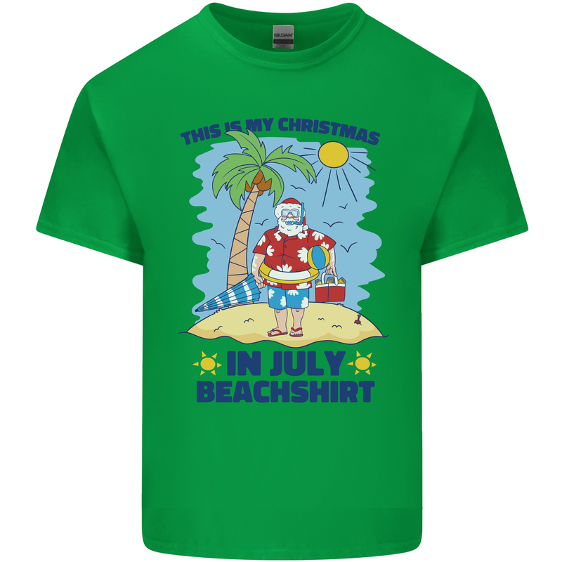 Christmas in July Summer Santa Clause Beach Kids T-Shirt Childrens Irish Green