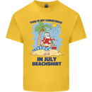 Christmas in July Summer Santa Clause Beach Kids T-Shirt Childrens Yellow