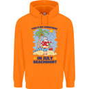 Christmas in July Summer Santa Clause Beach Mens 80% Cotton Hoodie Orange