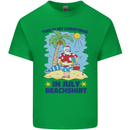 Christmas in July Summer Santa Clause Beach Mens Cotton T-Shirt Tee Top Irish Green