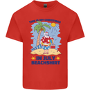 Christmas in July Summer Santa Clause Beach Mens Cotton T-Shirt Tee Top Red
