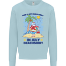 Christmas in July Summer Santa Clause Beach Mens Sweatshirt Jumper Light Blue