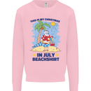 Christmas in July Summer Santa Clause Beach Mens Sweatshirt Jumper Light Pink