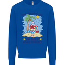 Christmas in July Summer Santa Clause Beach Mens Sweatshirt Jumper Royal Blue