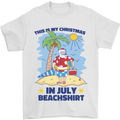 Christmas in July Summer Santa Clause Beach Mens T-Shirt 100% Cotton White