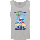 Christmas in July Summer Santa Clause Beach Mens Vest Tank Top Sports Grey