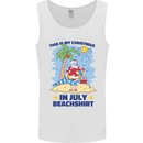 Christmas in July Summer Santa Clause Beach Mens Vest Tank Top White